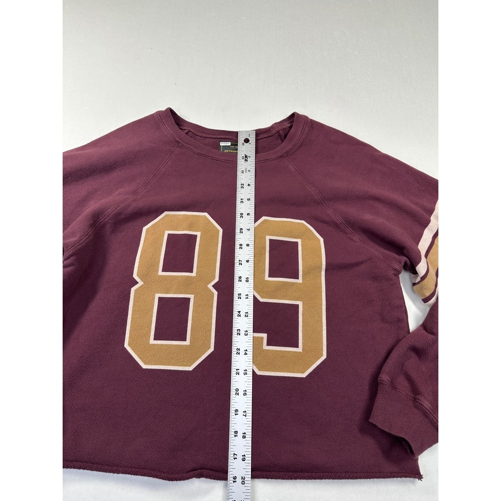 Original RetroBrand‎ Anthropologie Varsity Sweatshirt Small Red Collegiate Crop - Picture 6 of 12